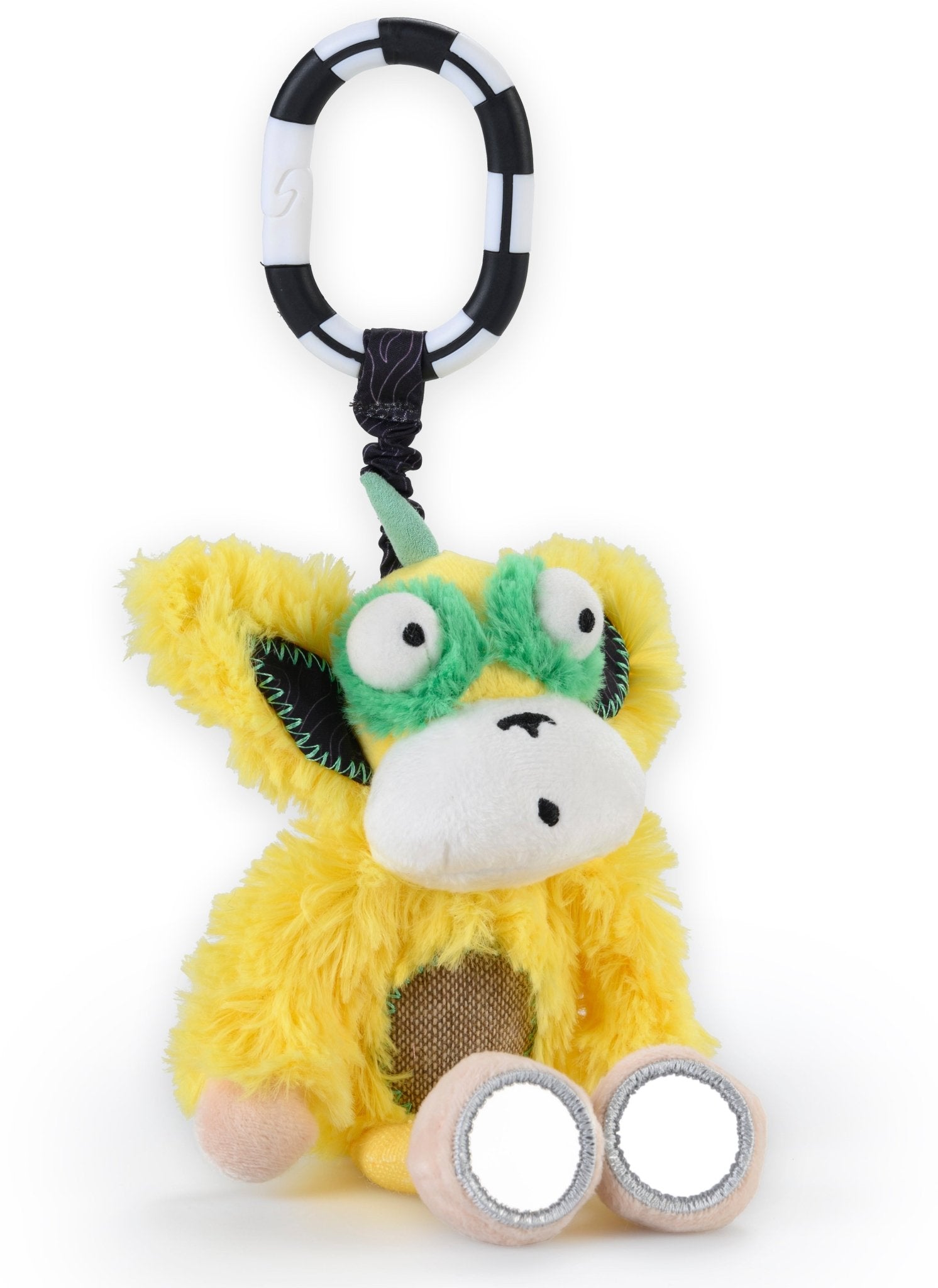 Inklings Baby Sensory Activity Bundle - 4 baby toys- rattle, chime, musical pull, spinbelly - marley yellow