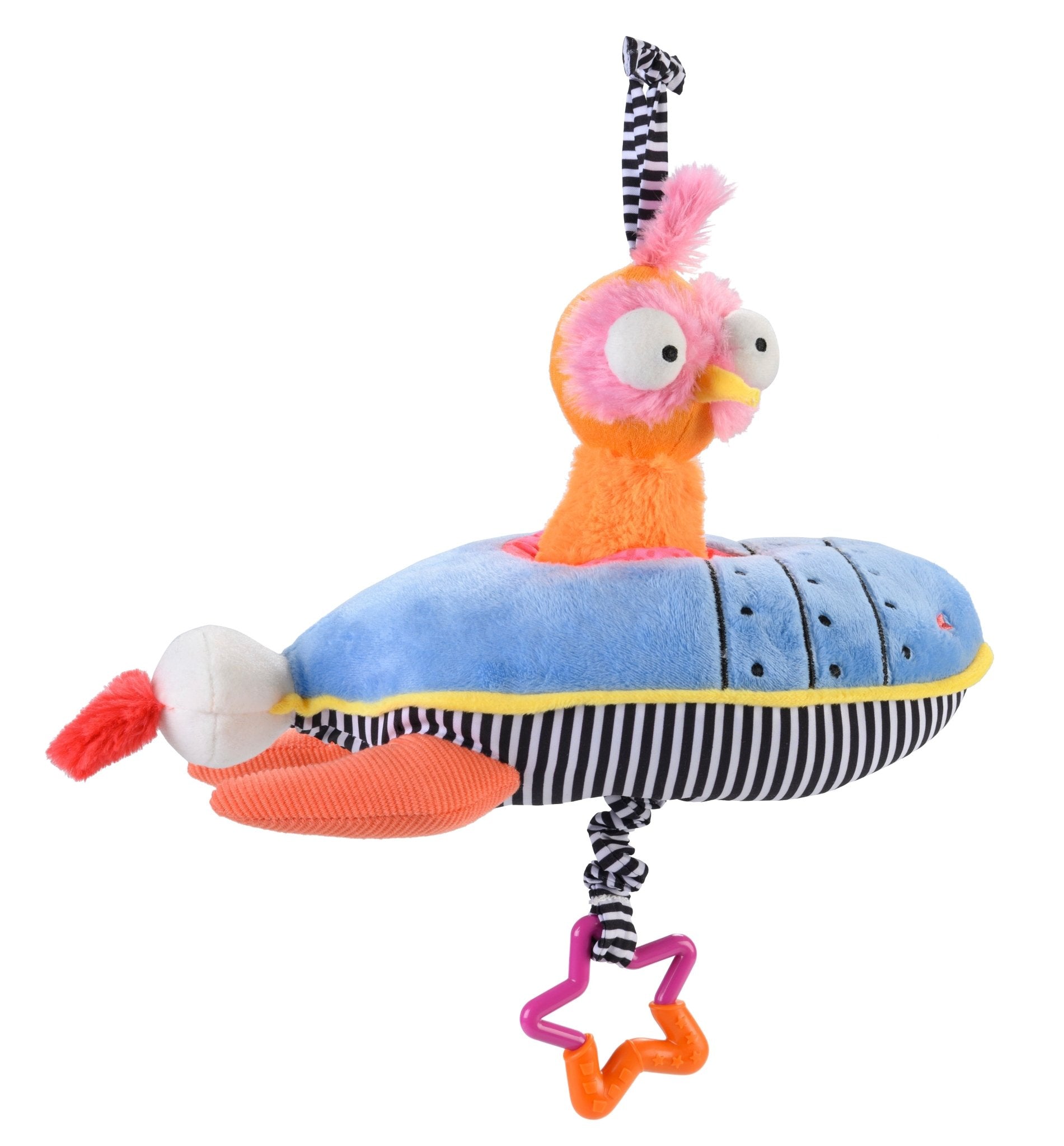 Inklings Baby Sensory Activity Bundle - 4 baby toys- rattle, chime, musical pull, spinbelly - ollie rocketship