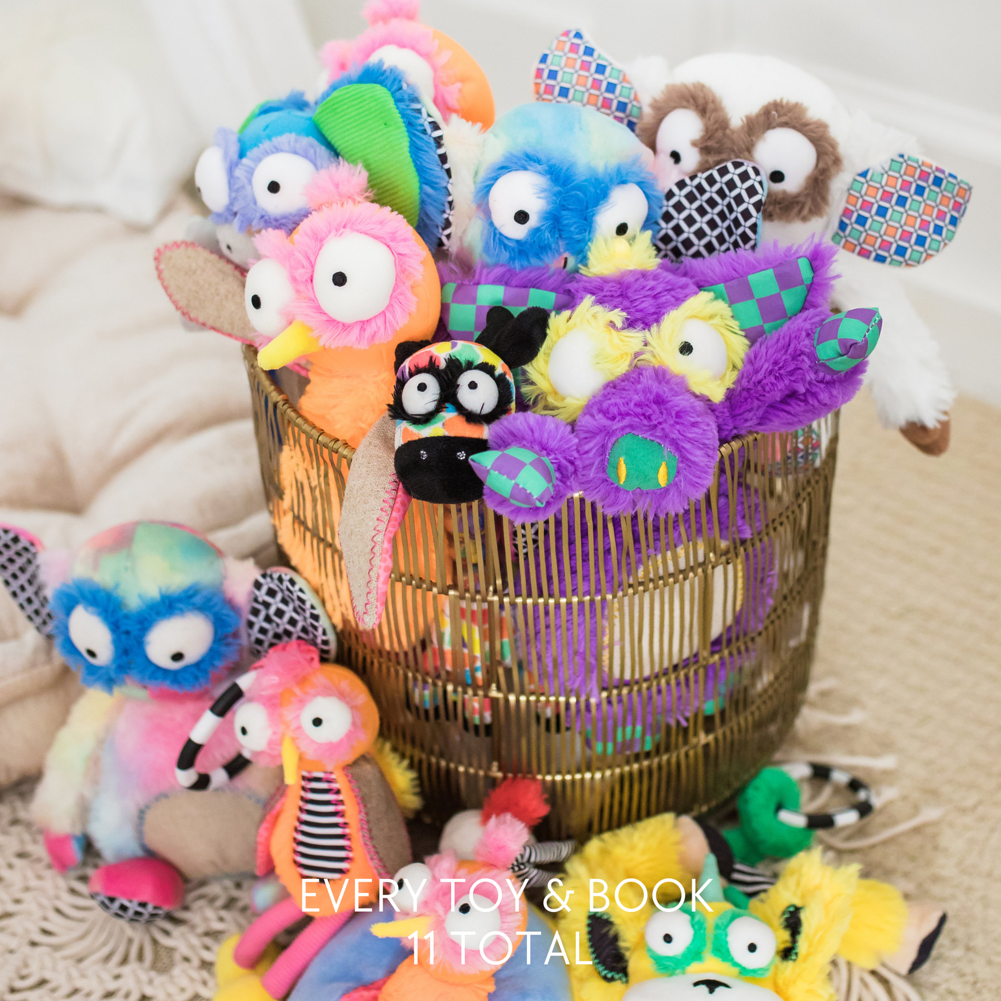 Inklings Baby Ultimate Toy and Book Bundle – all 8 characters plush toys and board books baby shower gift- toys in basket