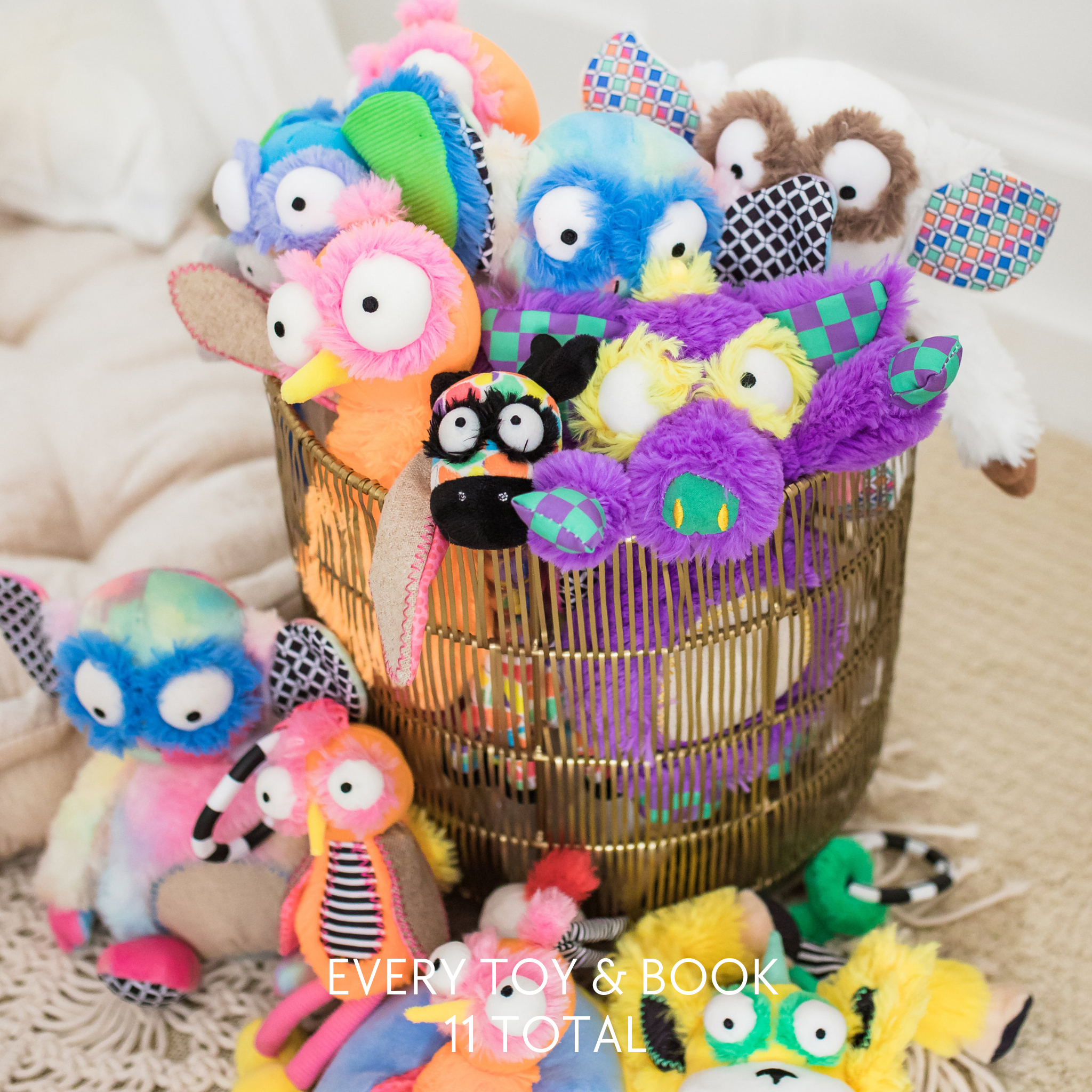 Inklings Baby Ultimate Toy and Book Bundle – all 8 characters plush toys and board books baby shower gift- toys in basket