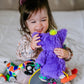 Digby the Yippy Eyed Yak Inklings Baby plush toy – purple yellow green sensory stuffed animal for babies 0-3 years toddler girl play