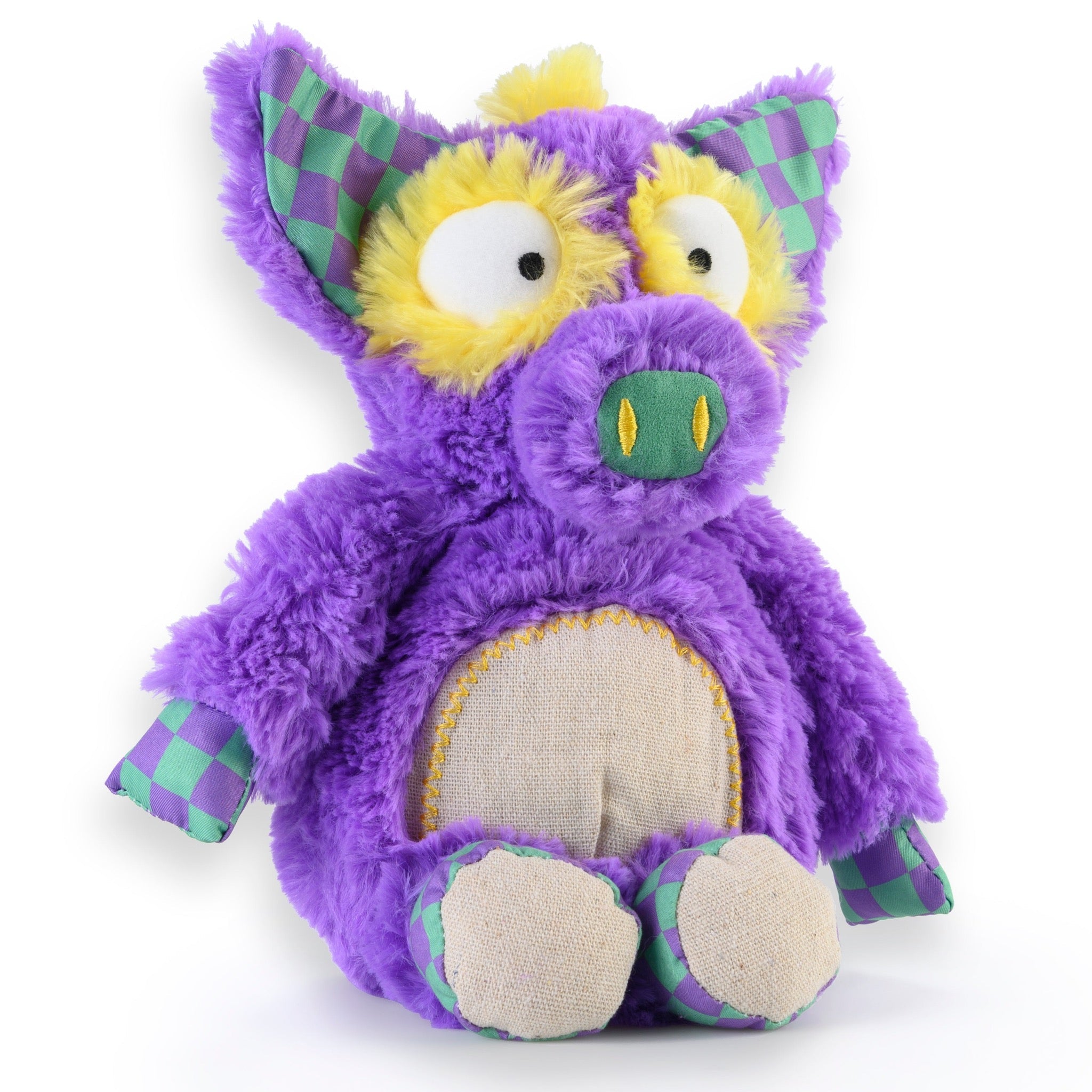 Digby the Yippy Eyed Yak Inklings Baby plush toy – purple yellow green sensory stuffed animal for babies 0-3 years- plushie