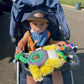 Marley the Monkey Spin Belly hanging activity toy – spinning rattling beads stroller clip sensory toy ages 0-12 months toddler stroller