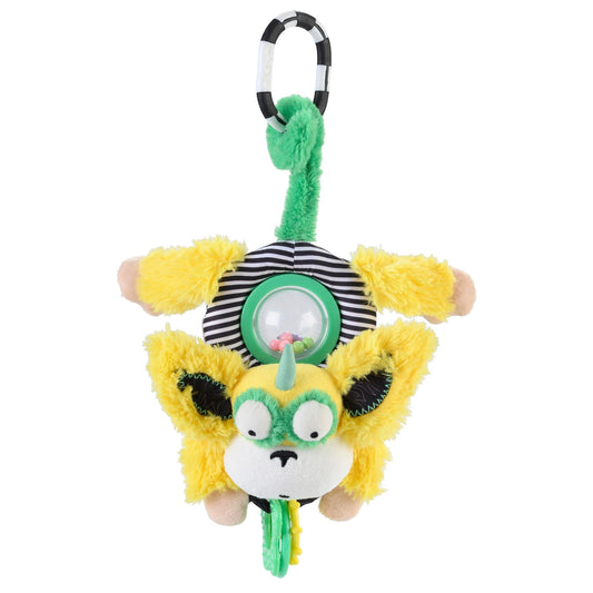 Marley the Monkey Spin Belly hanging activity toy – spinning rattling beads stroller clip sensory toy ages 0-12 months