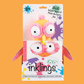 Ollie the Oddball Oddbird Inklings Baby plush stuffed toy – orange yellow pink sensory toy with belly rattle and burlap wings for babies 0- 3 years