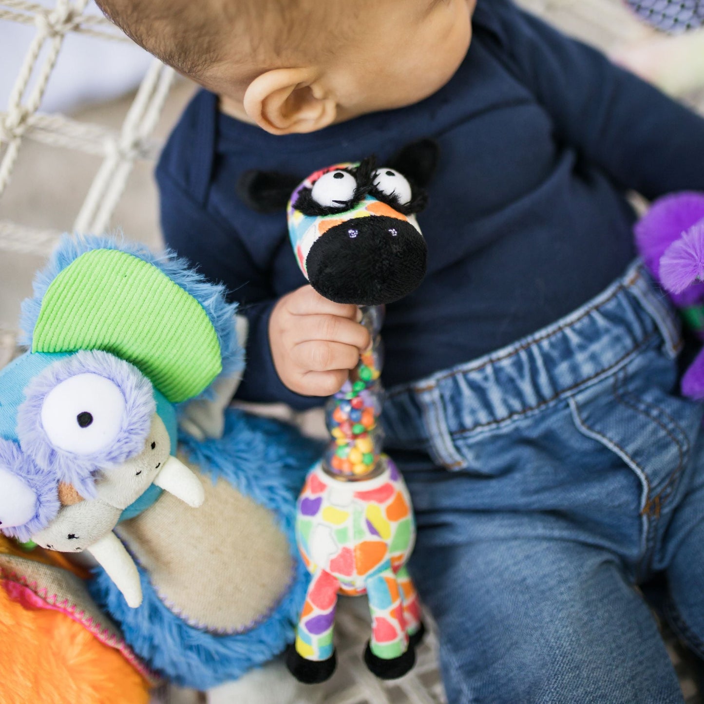 Jaffy the Fringe Footed Giraffe Hand Rattle Jingle Jangle Activity Toy - Inklings Baby