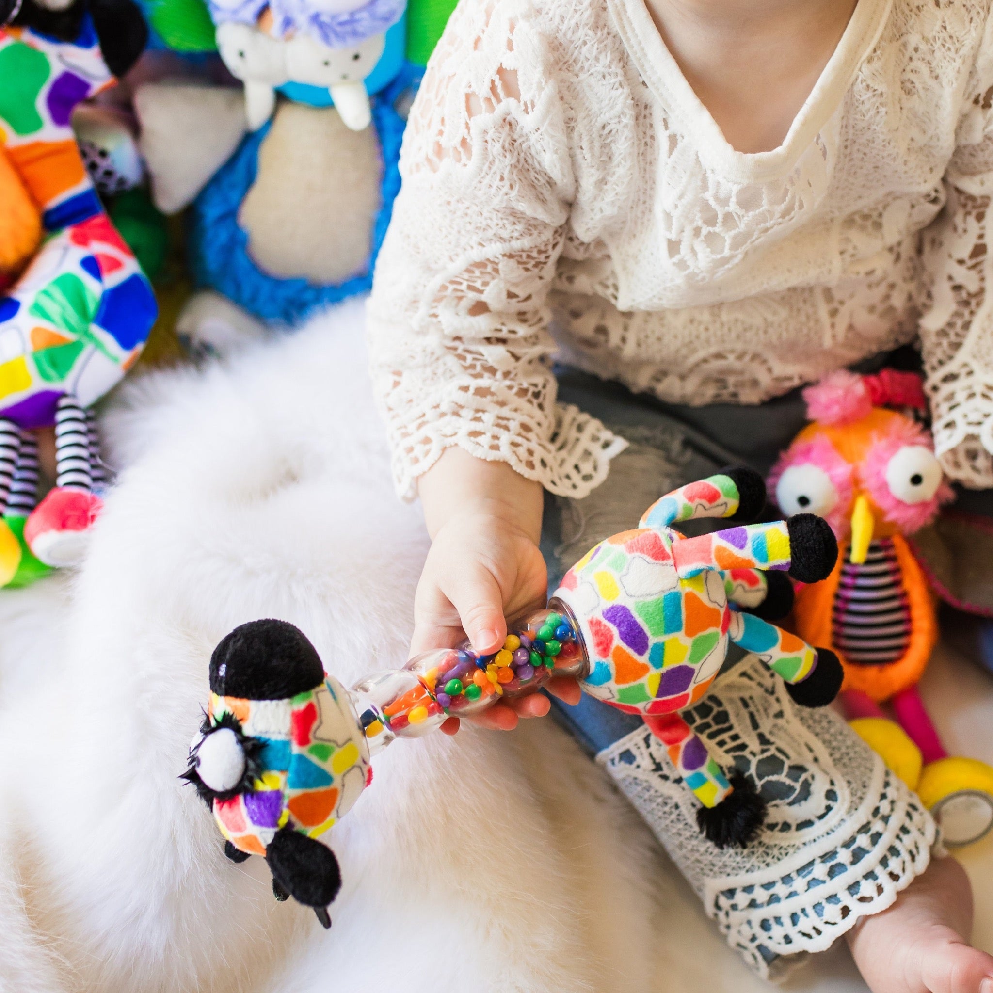 Jaffy the Fringe Footed Giraffe Hand Rattle Jingle Jangle Activity Toy - Inklings Baby