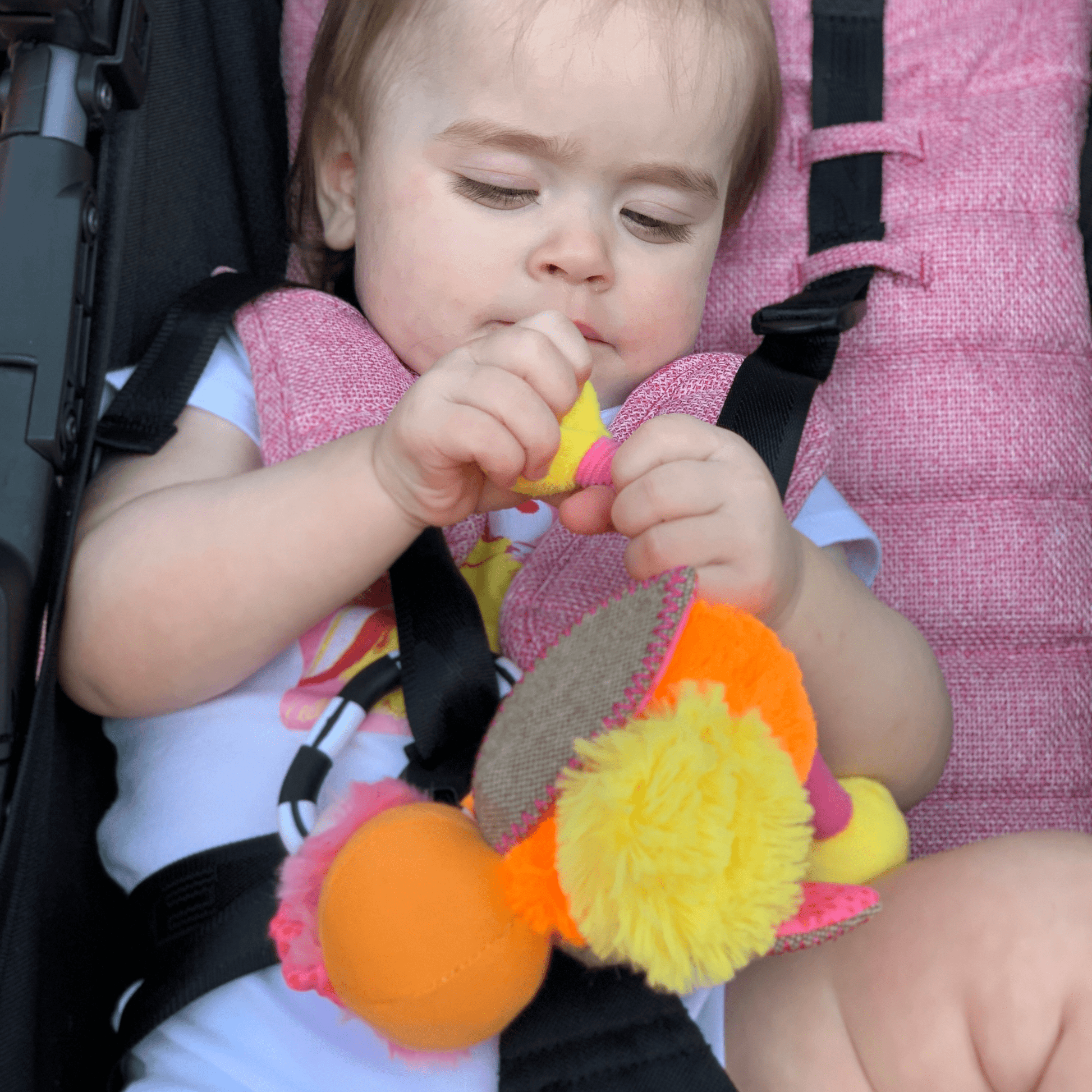 Ollie the Oddball Oddbird Chime & See Atachable Hanging Activity Toy - Inklings Baby