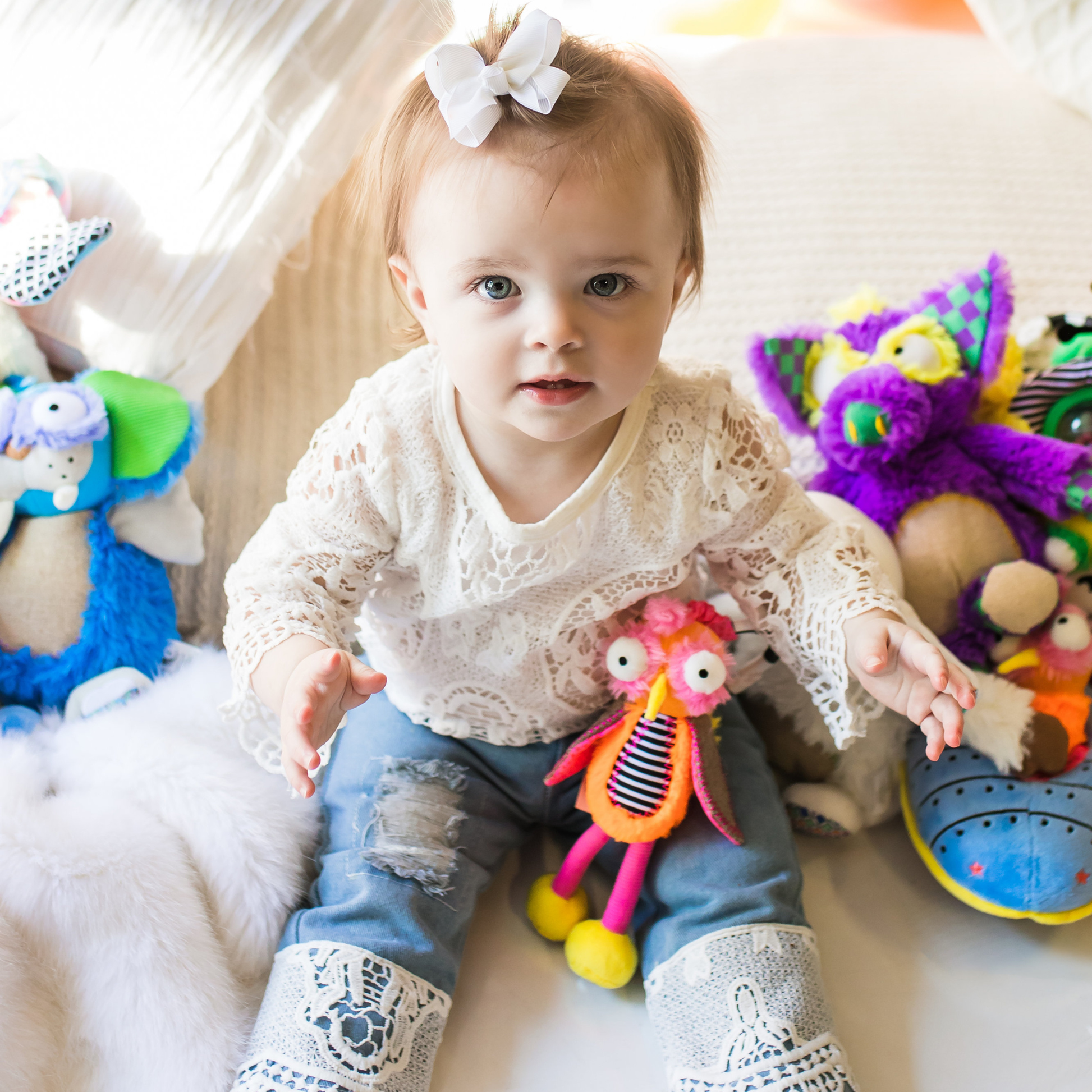 Ollie the Oddball Oddbird Chime & See Atachable Hanging Activity Toy - Inklings Baby