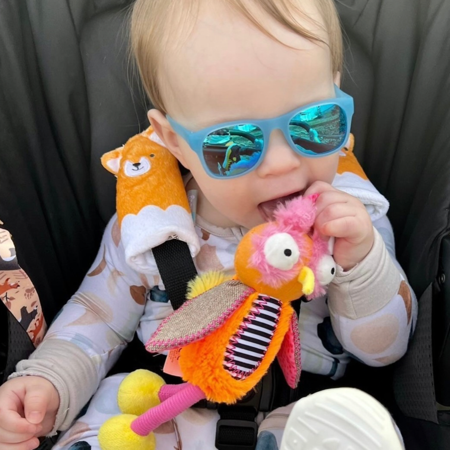 Ollie the Oddball Oddbird Chime & See Atachable Hanging Activity Toy - Inklings Baby